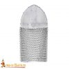 Medieval Norman Nasal Steel Helmet with Butted Chainmail Camail 16 gauge