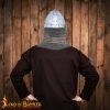 Medieval Norman Nasal Steel Helmet with Butted Chainmail Camail 16 gauge