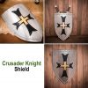 Fantasy Crusader Knight Steel Shield for Décor and Reenactments