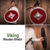 Viking Wooden Red Combat Shield with Steel Fittings and Umbo
