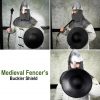 Medieval Fencer's Blackened Buckler Functional Steel Shield