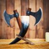 Handcrafted Genuine Wooden Horn stand with Suede Leather Lining