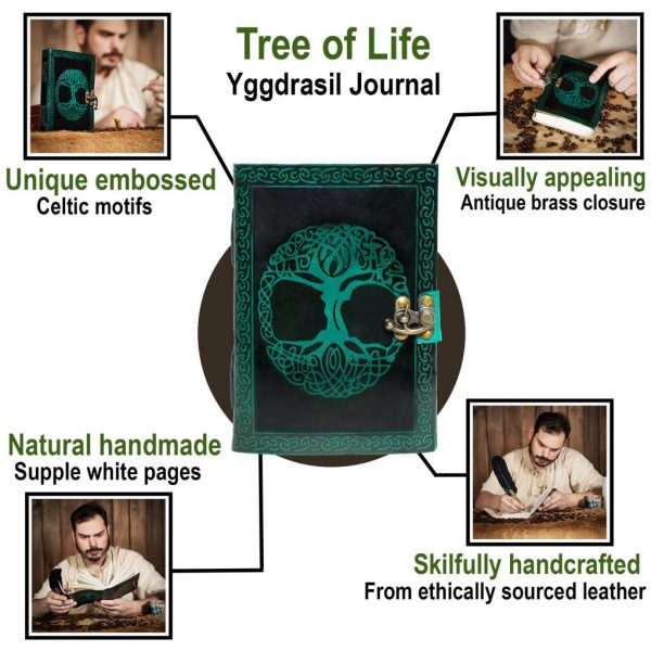 Tree of Life Yggdrasil Journal Handcrafted Genuine Leather Diary Notes