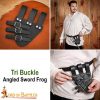 Tri Buckle Angled Sword Frog Genuine Leathercraft