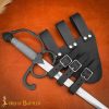 Tri Buckle Angled Sword Frog Genuine Leathercraft