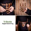 Tri Buckle Angled Sword Frog Genuine Leathercraft