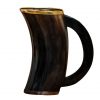 Genuine Horn Mug with Pure Brass Rim