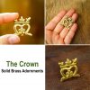 The Crown Pure Solid Brass Leather Mounts Set of 5 Functional Accessory