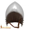 Bascinet Helm with Padded Inner and Leather Chin Strap 16 gauge