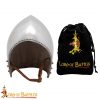 Bascinet Helm with Padded Inner and Leather Chin Strap 16 gauge