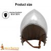Bascinet Helm with Padded Inner and Leather Chin Strap 16 gauge