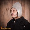 Bascinet Helm with Padded Inner and Leather Chin Strap 16 gauge