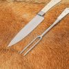 Medieval Cutlery Knife and Fork Stainless Steel with Bone Handle