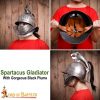 Spartacus Gladiator Helmet with Black Plume and Leather Liner