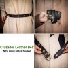 Medieval Crusader Genuine Leather Belt Pure Brass Cross Belt Mount