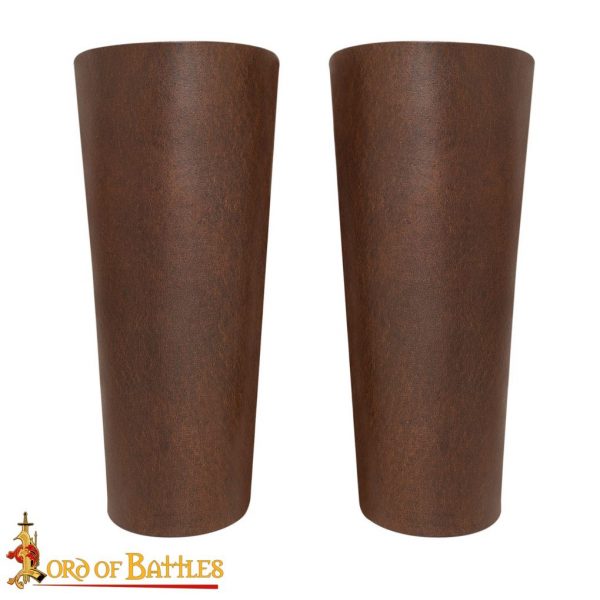 Handcrafted Medieval Authentic Leather Bracers Brown