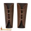 Handcrafted Medieval Authentic Leather Bracers Brown