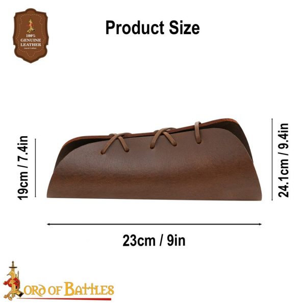 Handcrafted Medieval Authentic Leather Bracers Brown