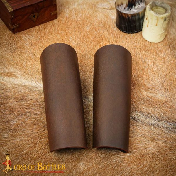 Handcrafted Medieval Authentic Leather Bracers Brown