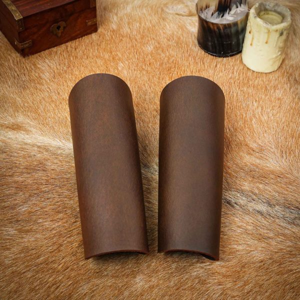 Handcrafted Medieval Authentic Leather Bracers Brown