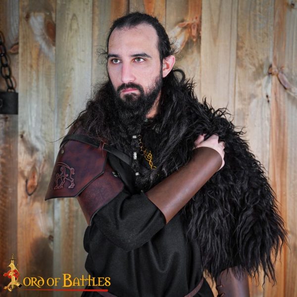 Handcrafted Medieval Authentic Leather Bracers Brown