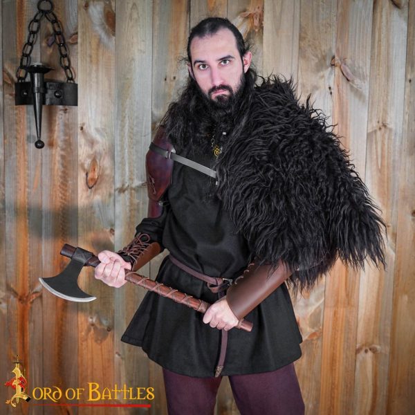 Handcrafted Medieval Authentic Leather Bracers Brown
