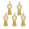 Quatrefoil Pure Solid Brass Belt End Chape Set of 5