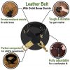 Medieval Leather Belt with Pure Brass Details