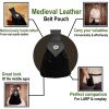 Medieval Leather Belt Pouch with Genuine Horn Button Closure