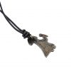 Viking Valkyrie Antique Steel Pendant with Leather Cord