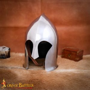 Elven Warrior Helmet with Leather Liner for LARP and Cosplay 16 gauge