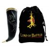 Stallion Drinking Horn with Pure Solid Brass Fittings Genuine Ox Horn