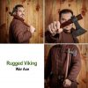 Hand Forged Viking Bearded Axe with Leather Sheath