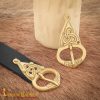 Viking Belt Buckle with Backplate Celtic Knotwork Pure Brass