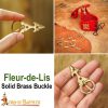 Fleur de Lis Pure Brass Belt Buckle of the Late Middle Ages