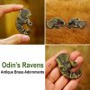 Antique Brass Ravens Paired Mounts Leather and Clothing Accessory