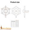 Fleur Pure Solid Brass Leather Mounts Functional Set of 5