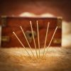 Medieval Solid Brass Needles Large Set of Six