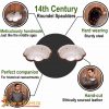 14th Century Light Roundel Spaulders with Leather Cut Edges