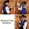 Pirate Boarding Axe with Hand Forged Carbon Steel Head