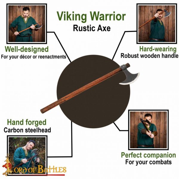 Viking Axe with Hand Forged Carbon Steel Head