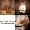 Gaming Bone Rune Set with Genuine Suede Drawstring Bag