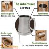 The Adventurer Stainless Steel Beer Mug with Hammered Texture