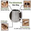 The Adventurer Stainless Steel Beer Mug with Hammered Texture