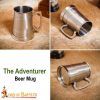 The Adventurer Stainless Steel Beer Mug with Hammered Texture