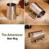 The Adventurer Stainless Steel Beer Mug with Hammered Texture