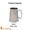 The Adventurer Stainless Steel Beer Mug with Hammered Texture