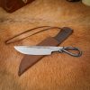 Warrior Hand Forged Iron Knife with Genuine Leather Sheath