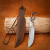 Warrior Hand Forged Iron Knife with Genuine Leather Sheath