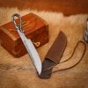 Warrior Hand Forged Iron Knife with Genuine Leather Sheath